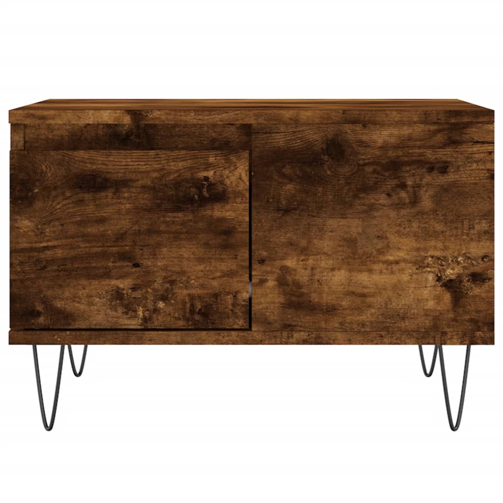 Salontafel 55X55X36,5 Cm Bewerkt Hout Kleurig Gerookt eiken