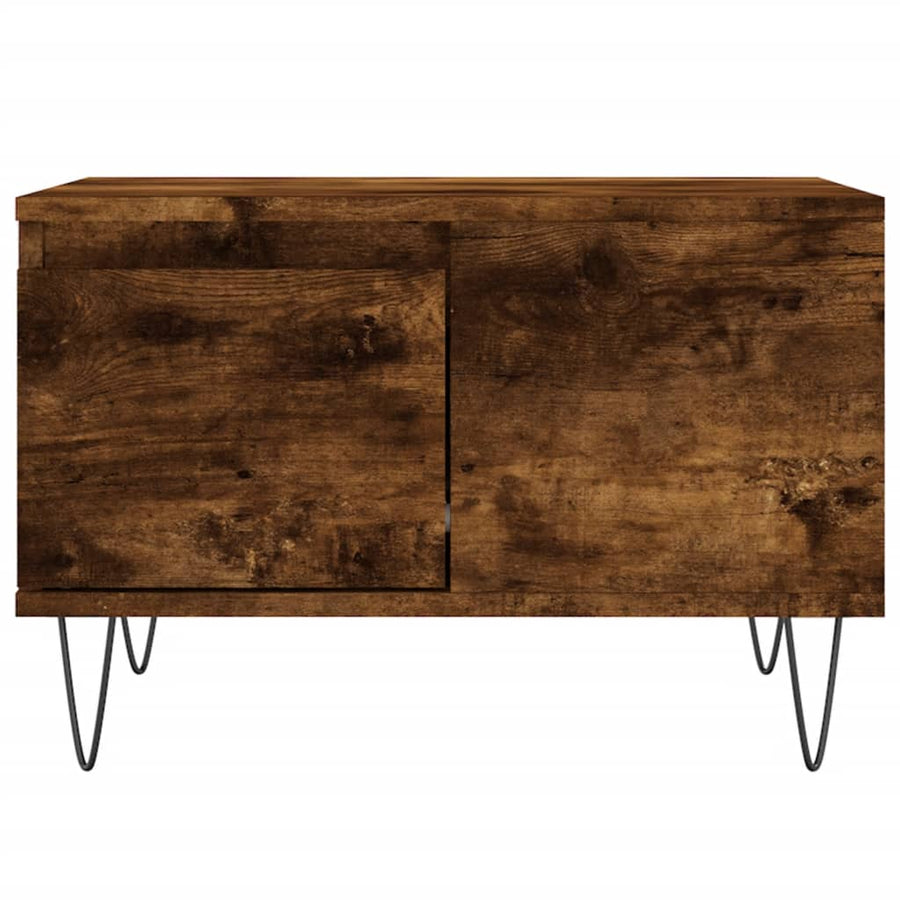 Salontafel 55X55X36,5 Cm Bewerkt Hout Kleurig Gerookt eiken