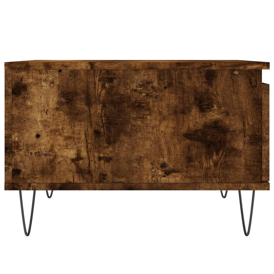 Salontafel 55X55X36,5 Cm Bewerkt Hout Kleurig Gerookt eiken