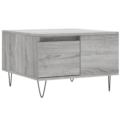 Salontafel 55X55X36,5 Cm Bewerkt Hout Eikenkleurig Grijs sonoma