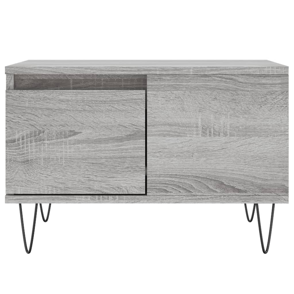 Salontafel 55X55X36,5 Cm Bewerkt Hout Eikenkleurig Grijs sonoma