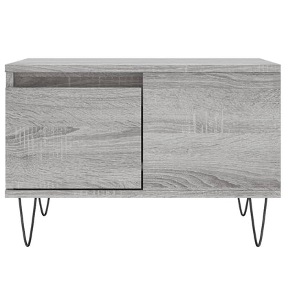 Salontafel 55X55X36,5 Cm Bewerkt Hout Eikenkleurig Grijs sonoma