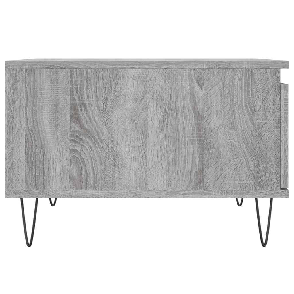 Salontafel 55X55X36,5 Cm Bewerkt Hout Eikenkleurig Grijs sonoma
