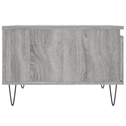 Salontafel 55X55X36,5 Cm Bewerkt Hout Eikenkleurig Grijs sonoma