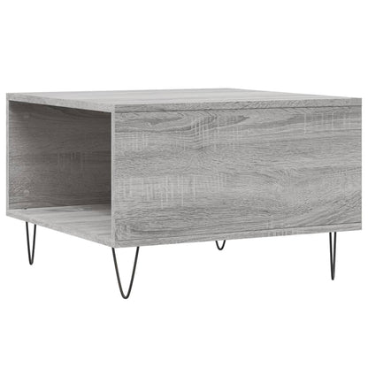 Salontafel 55X55X36,5 Cm Bewerkt Hout Eikenkleurig Grijs sonoma