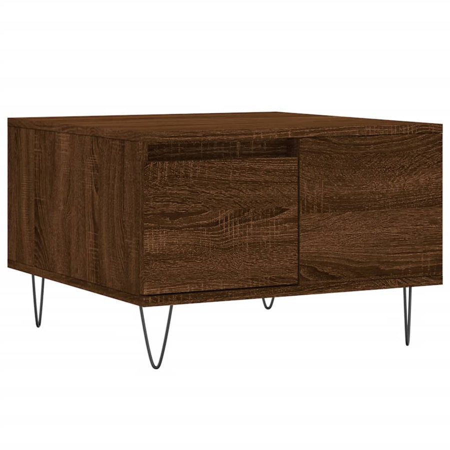 Salontafel 55X55X36,5 Cm Bewerkt Hout Bruin Eikenkleur Bruineiken