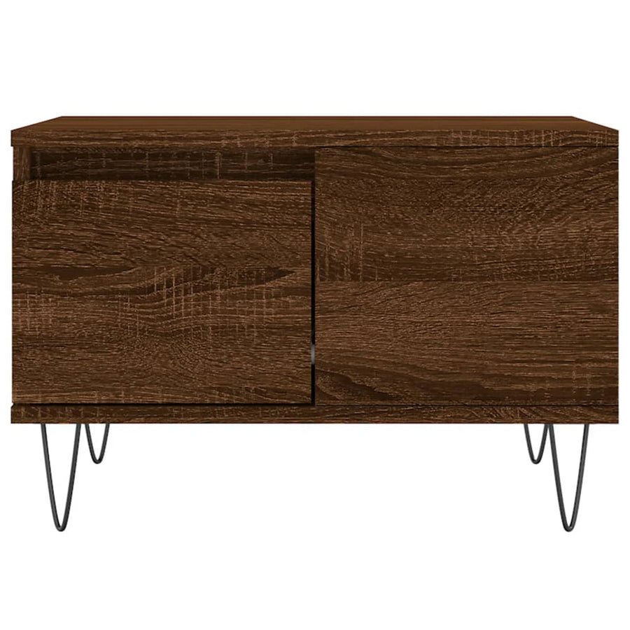Salontafel 55X55X36,5 Cm Bewerkt Hout Bruin Eikenkleur Bruineiken