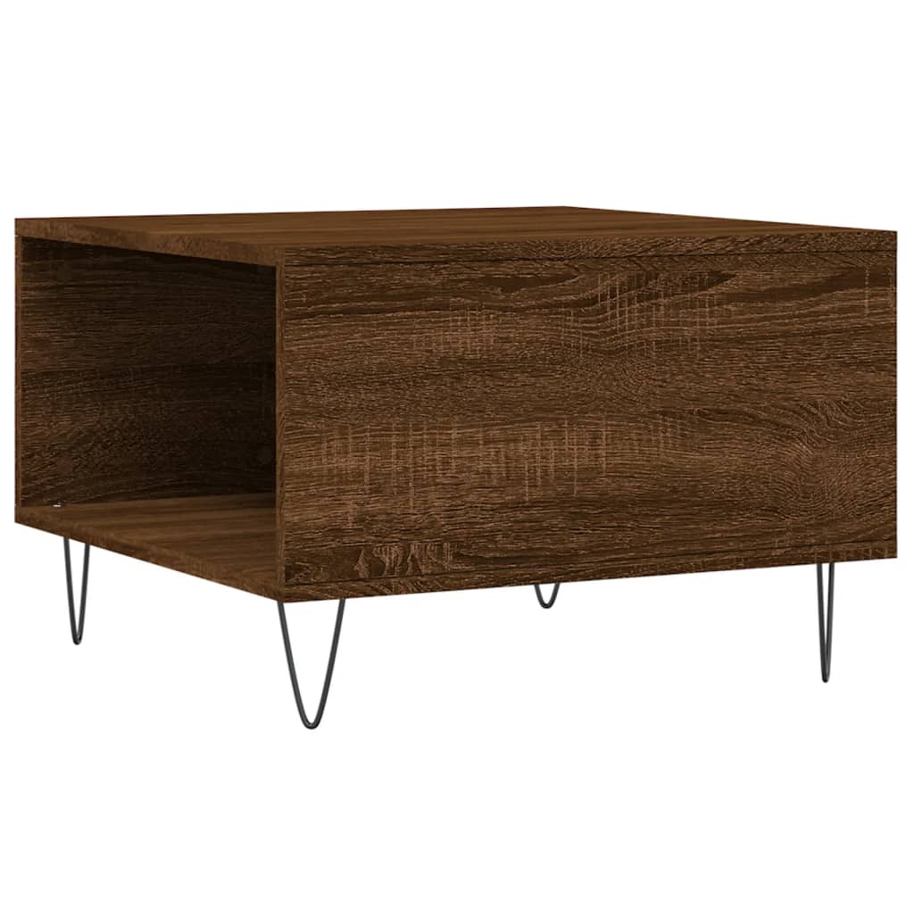 Salontafel 55X55X36,5 Cm Bewerkt Hout Bruin Eikenkleur Bruineiken