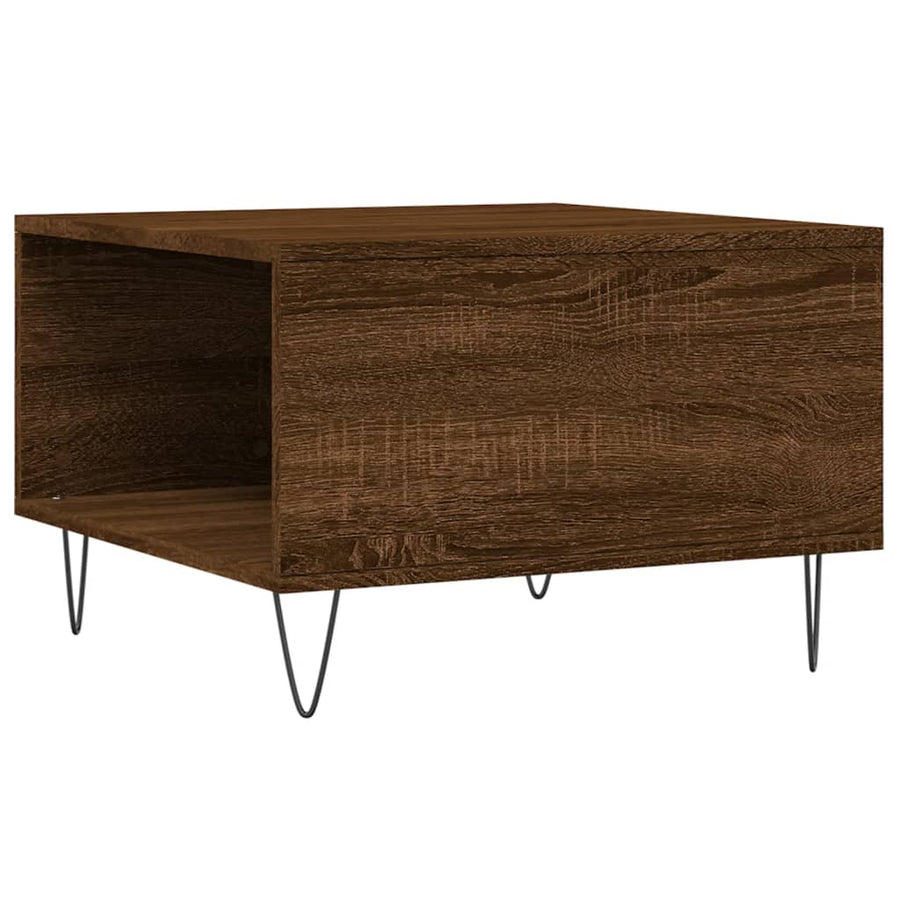 Salontafel 55X55X36,5 Cm Bewerkt Hout Bruin Eikenkleur Bruineiken
