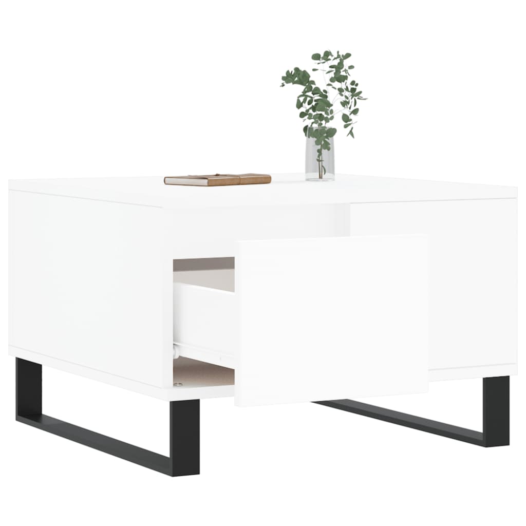 Salontafel 55X55X36,5 Cm Bewerkt Hout Wit
