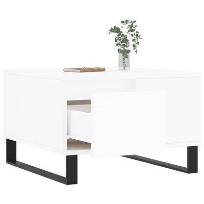 Salontafel 55X55X36,5 Cm Bewerkt Hout Wit