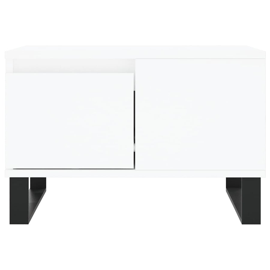 Salontafel 55X55X36,5 Cm Bewerkt Hout Wit