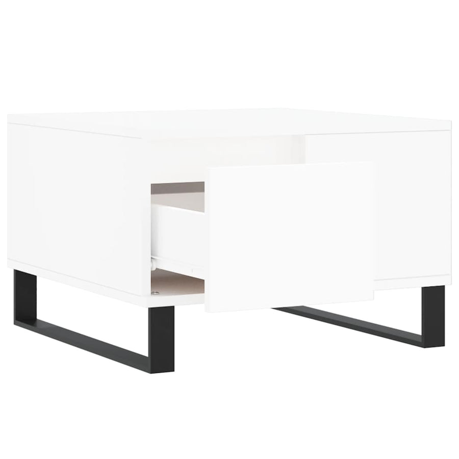 Salontafel 55X55X36,5 Cm Bewerkt Hout Wit