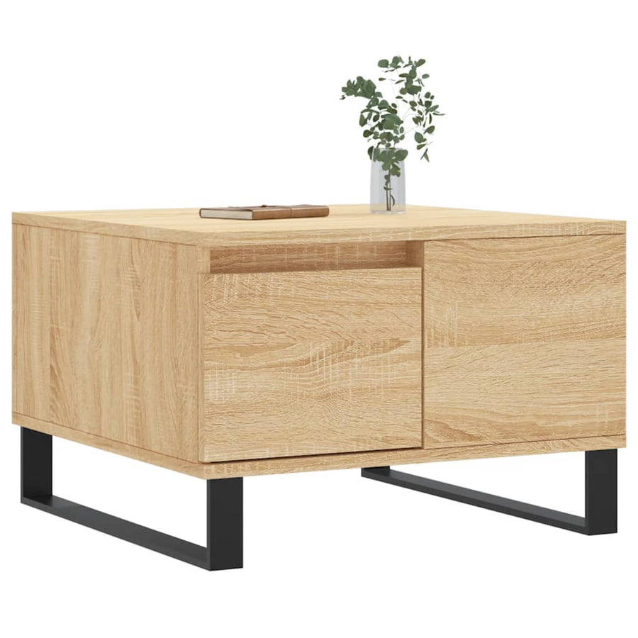 Salontafel 55X55X36,5 Cm Bewerkt Hout Kleurig Sonoma eiken