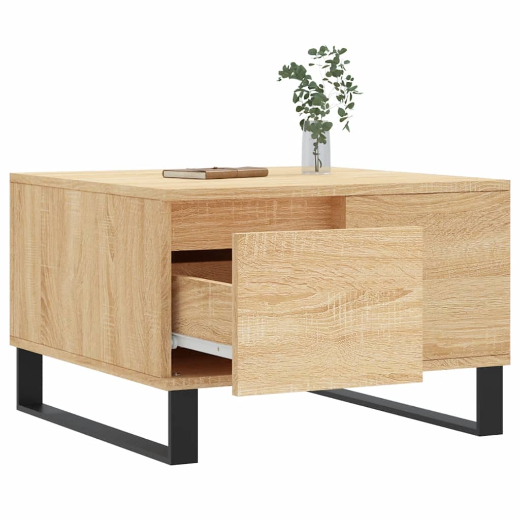 Salontafel 55X55X36,5 Cm Bewerkt Hout Kleurig Sonoma eiken