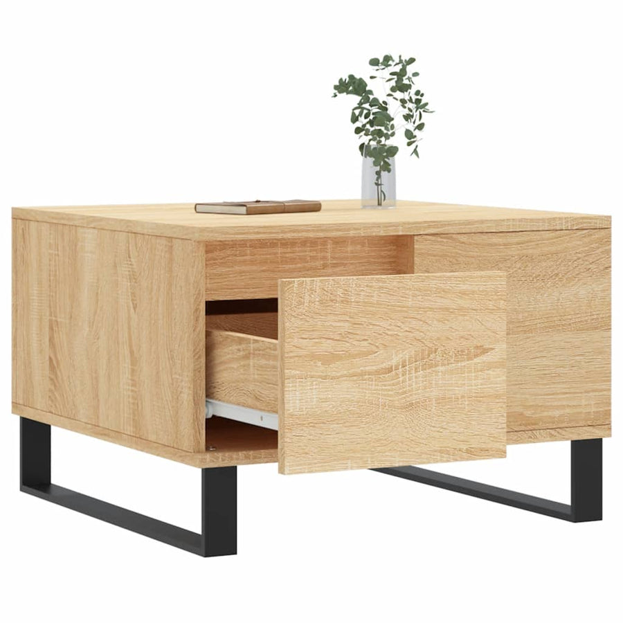 Salontafel 55X55X36,5 Cm Bewerkt Hout Kleurig Sonoma eiken