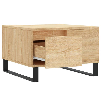 Salontafel 55X55X36,5 Cm Bewerkt Hout Kleurig Sonoma eiken