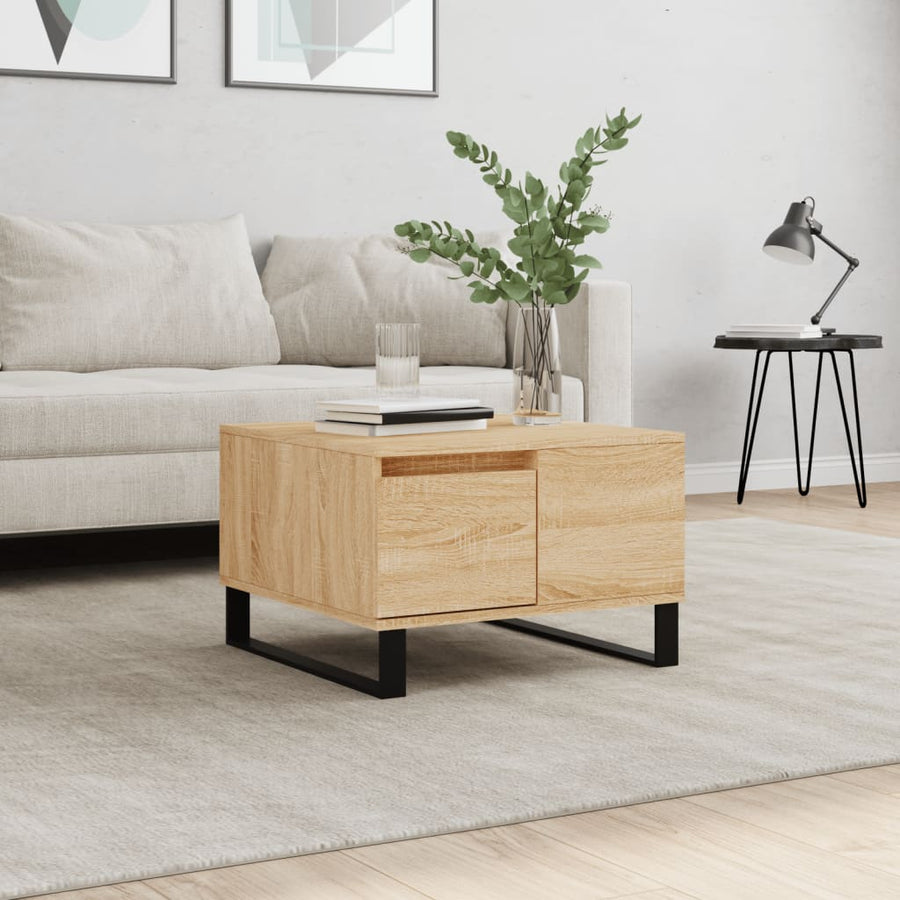 Salontafel 55X55X36,5 Cm Bewerkt Hout Kleurig Sonoma eiken