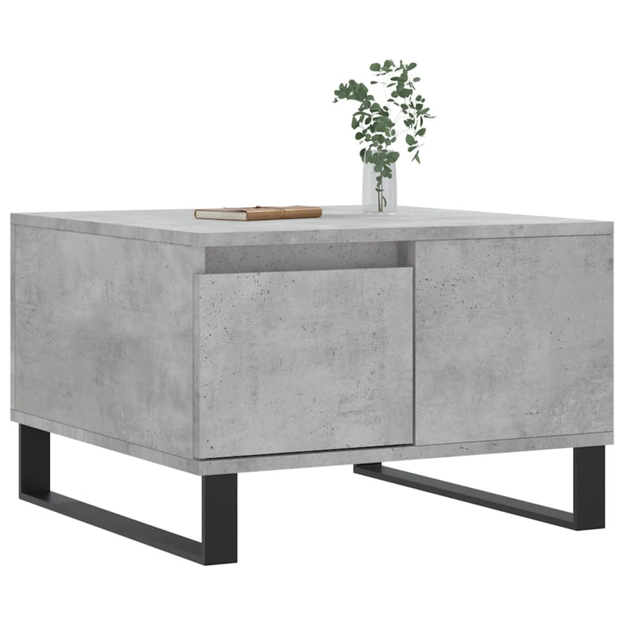 Salontafel 55X55X36,5 Cm Bewerkt Hout Betongrijs