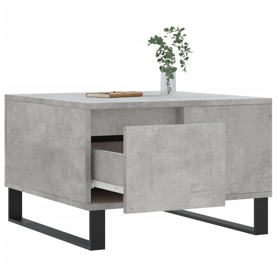 Salontafel 55X55X36,5 Cm Bewerkt Hout Betongrijs
