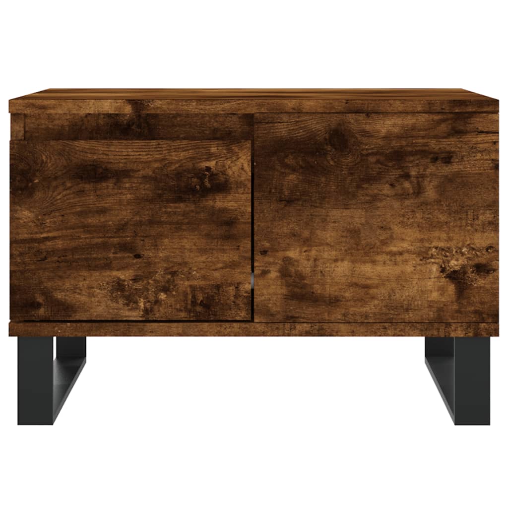 Salontafel 55X55X36,5 Cm Bewerkt Hout Gerookt Eikenkleurig