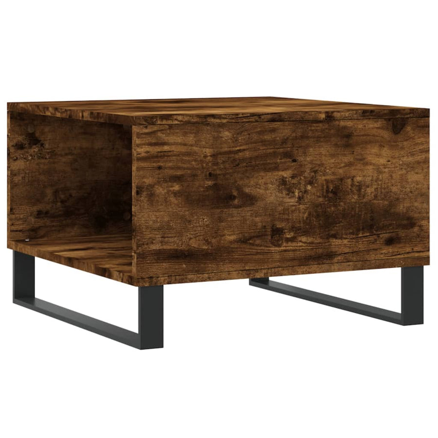 Salontafel 55X55X36,5 Cm Bewerkt Hout Gerookt Eikenkleurig