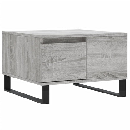 Salontafel 55X55X36,5 Cm Bewerkt Hout Eikenkleurig Grijs sonoma