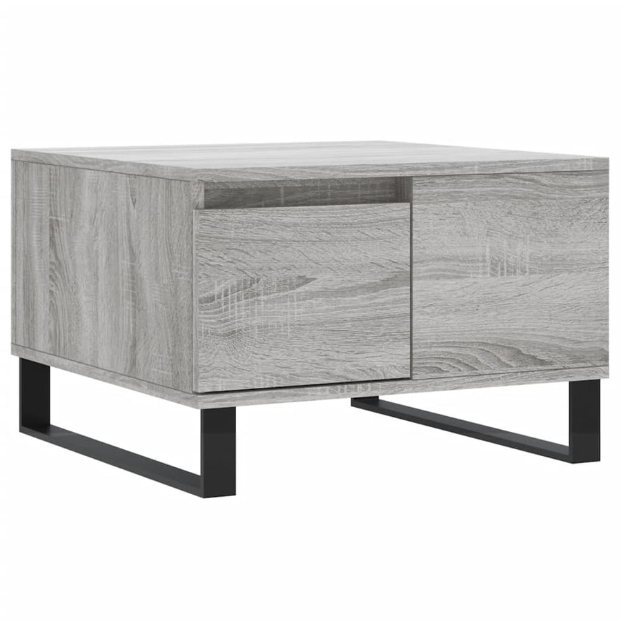 Salontafel 55X55X36,5 Cm Bewerkt Hout Eikenkleurig Grijs sonoma