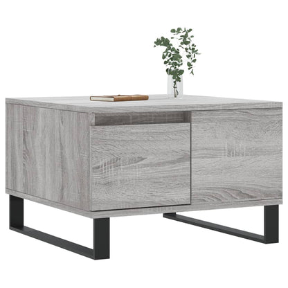Salontafel 55X55X36,5 Cm Bewerkt Hout Eikenkleurig Grijs sonoma