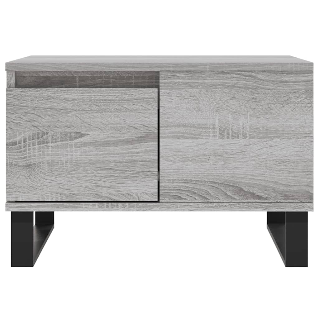 Salontafel 55X55X36,5 Cm Bewerkt Hout Eikenkleurig Grijs sonoma