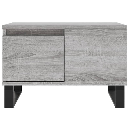Salontafel 55X55X36,5 Cm Bewerkt Hout Eikenkleurig Grijs sonoma