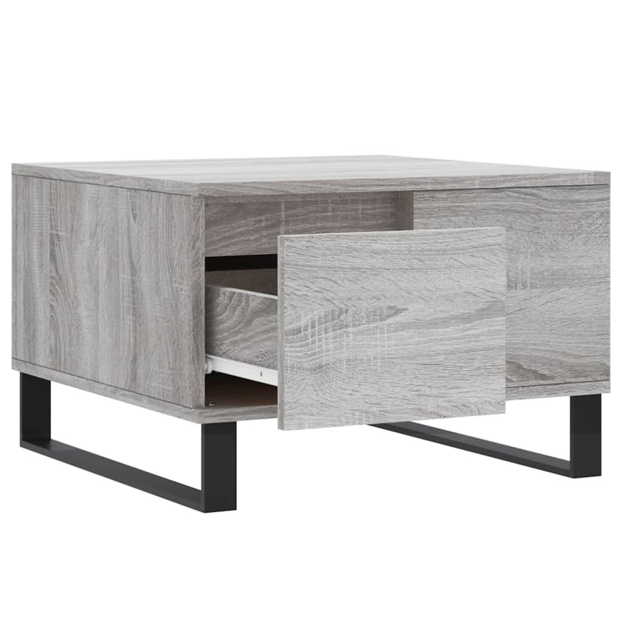 Salontafel 55X55X36,5 Cm Bewerkt Hout Eikenkleurig Grijs sonoma