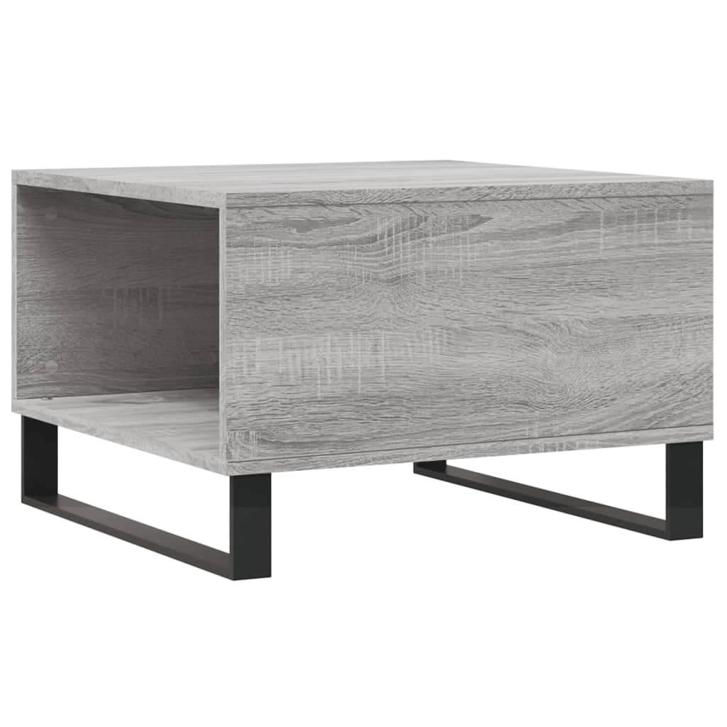 Salontafel 55X55X36,5 Cm Bewerkt Hout Eikenkleurig Grijs sonoma