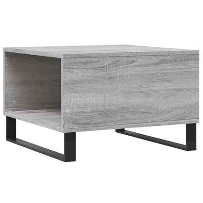Salontafel 55X55X36,5 Cm Bewerkt Hout Eikenkleurig Grijs sonoma
