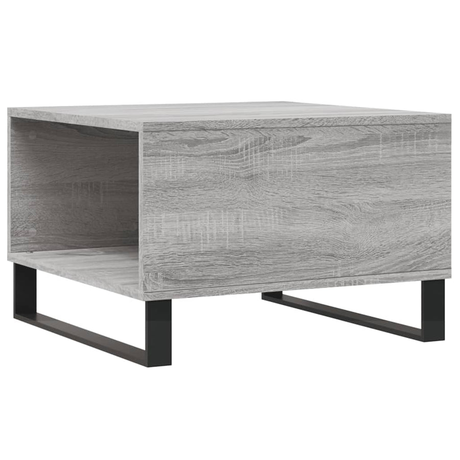 Salontafel 55X55X36,5 Cm Bewerkt Hout Eikenkleurig Grijs sonoma
