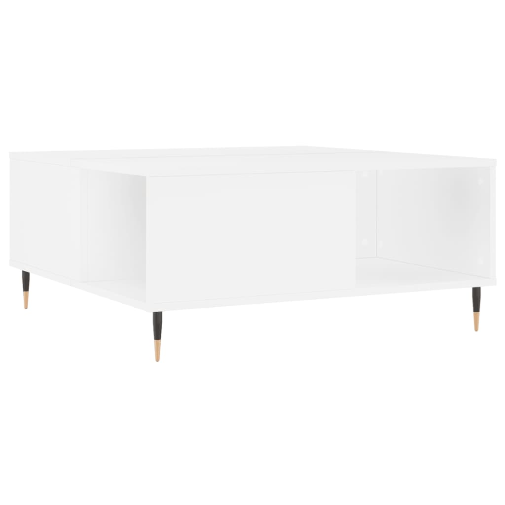 Salontafel 80X80X36,5 Cm Bewerkt Hout Wit