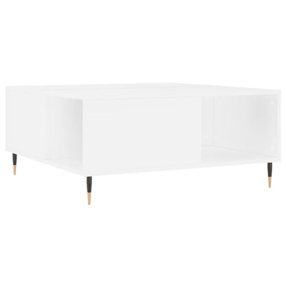 Salontafel 80X80X36,5 Cm Bewerkt Hout Wit