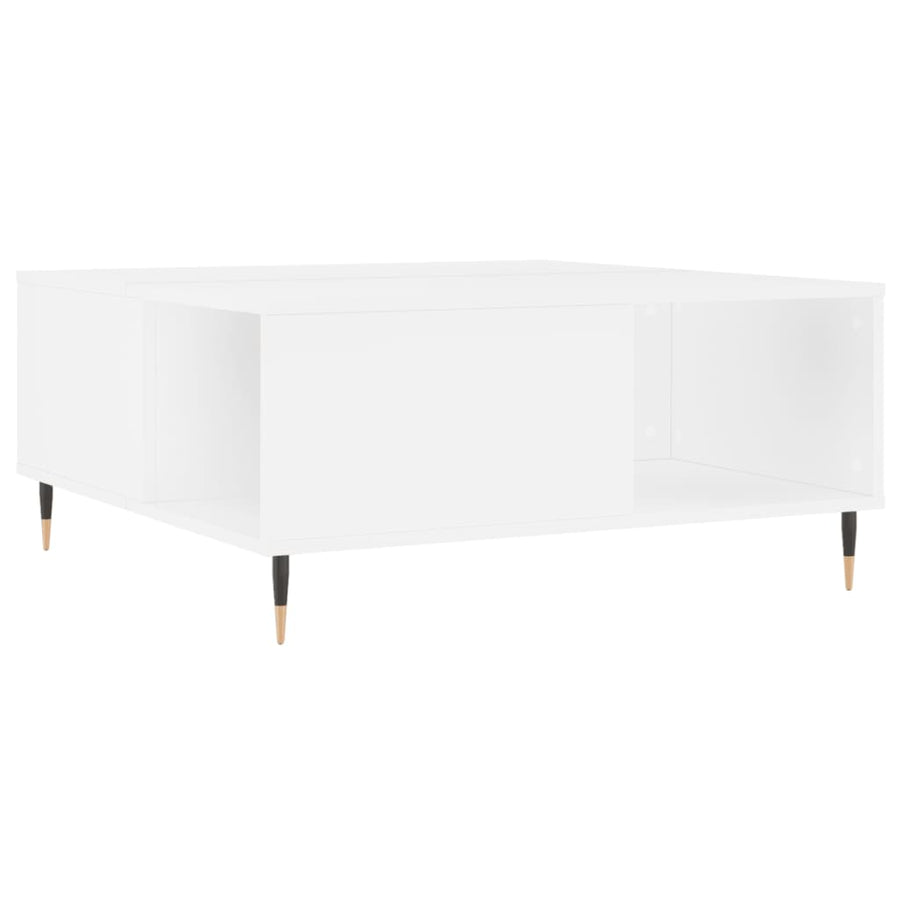 Salontafel 80X80X36,5 Cm Bewerkt Hout Wit