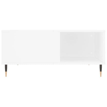 Salontafel 80X80X36,5 Cm Bewerkt Hout Wit