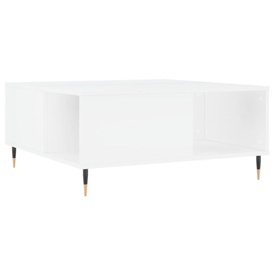 Salontafel 80X80X36,5 Cm Bewerkt Hout Wit