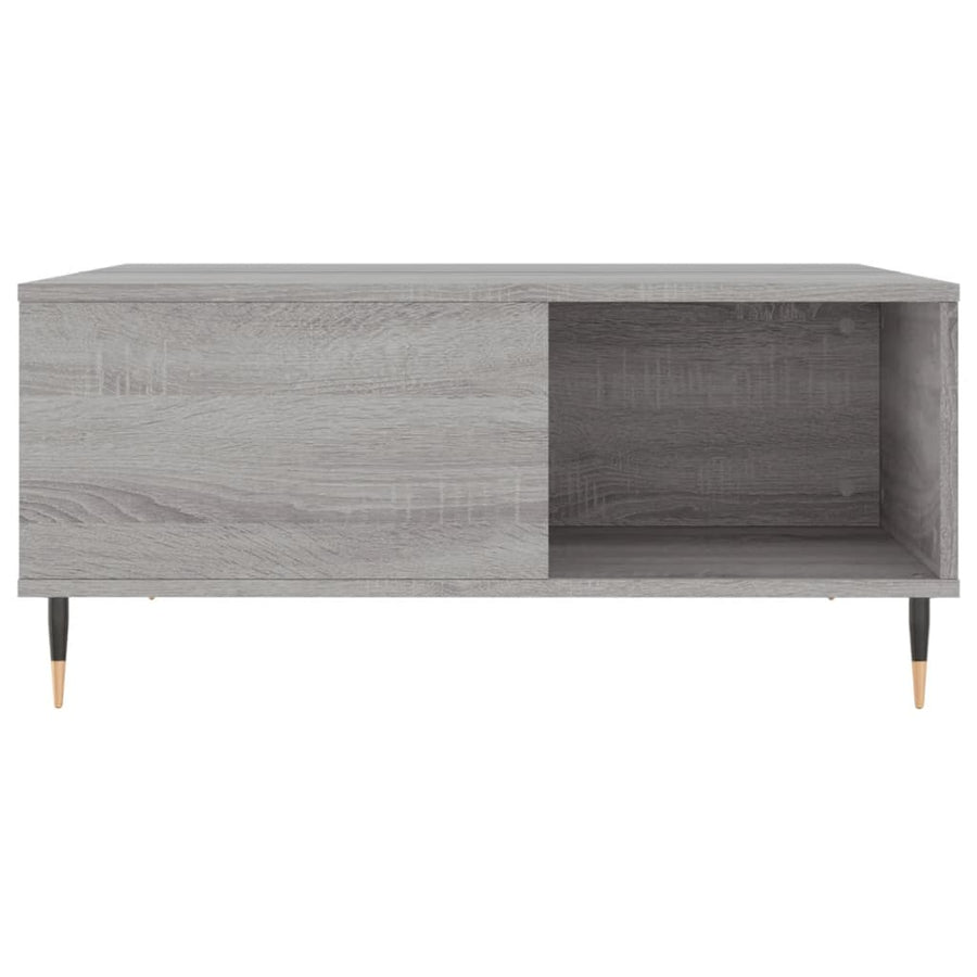 Salontafel 80X80X36,5 Cm Bewerkt Hout Eikenkleurig Grijs sonoma