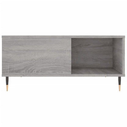 Salontafel 80X80X36,5 Cm Bewerkt Hout Eikenkleurig Grijs sonoma