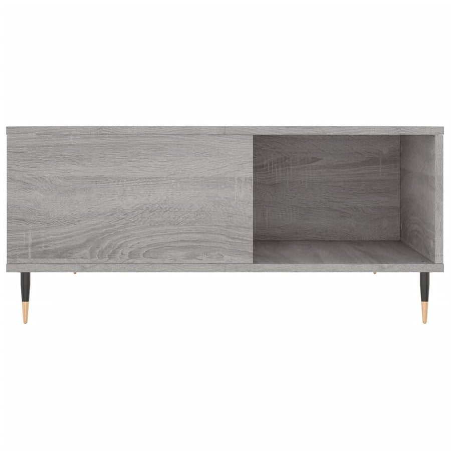 Salontafel 80X80X36,5 Cm Bewerkt Hout Eikenkleurig Grijs sonoma