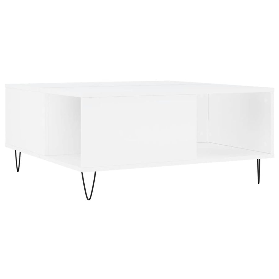 Salontafel 80X80X36,5 Cm Bewerkt Hout Wit