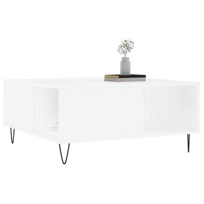 Salontafel 80X80X36,5 Cm Bewerkt Hout Wit