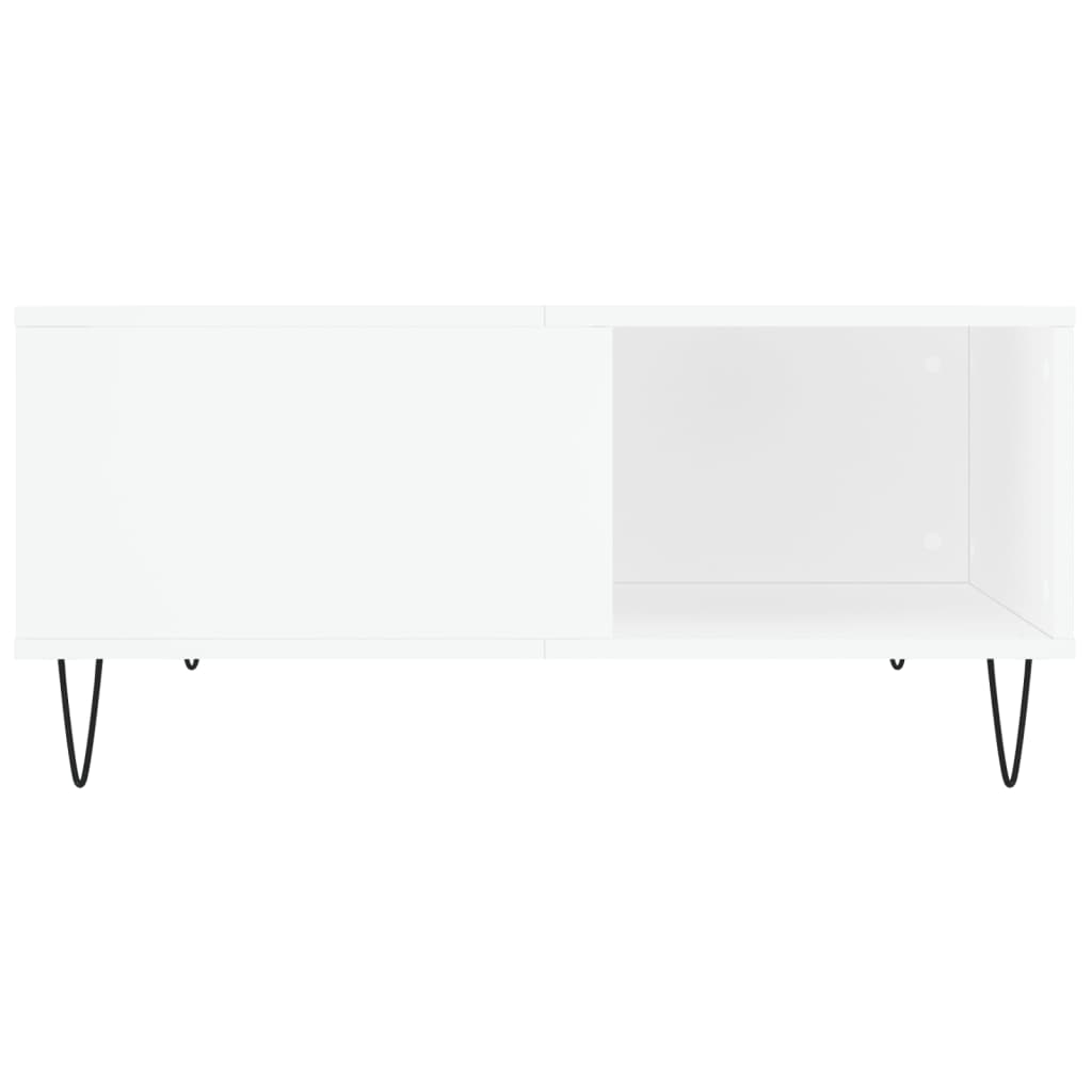 Salontafel 80X80X36,5 Cm Bewerkt Hout Wit