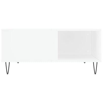 Salontafel 80X80X36,5 Cm Bewerkt Hout Wit