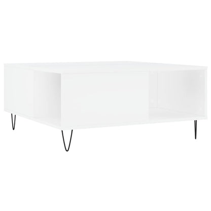 Salontafel 80X80X36,5 Cm Bewerkt Hout Wit