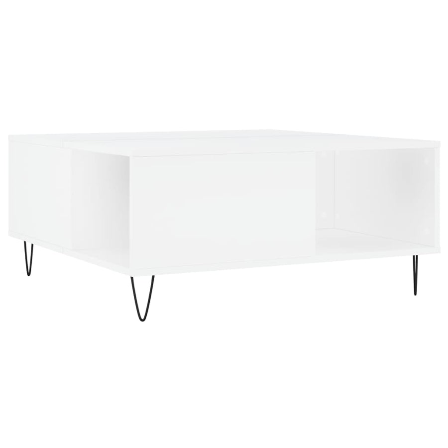 Salontafel 80X80X36,5 Cm Bewerkt Hout Wit