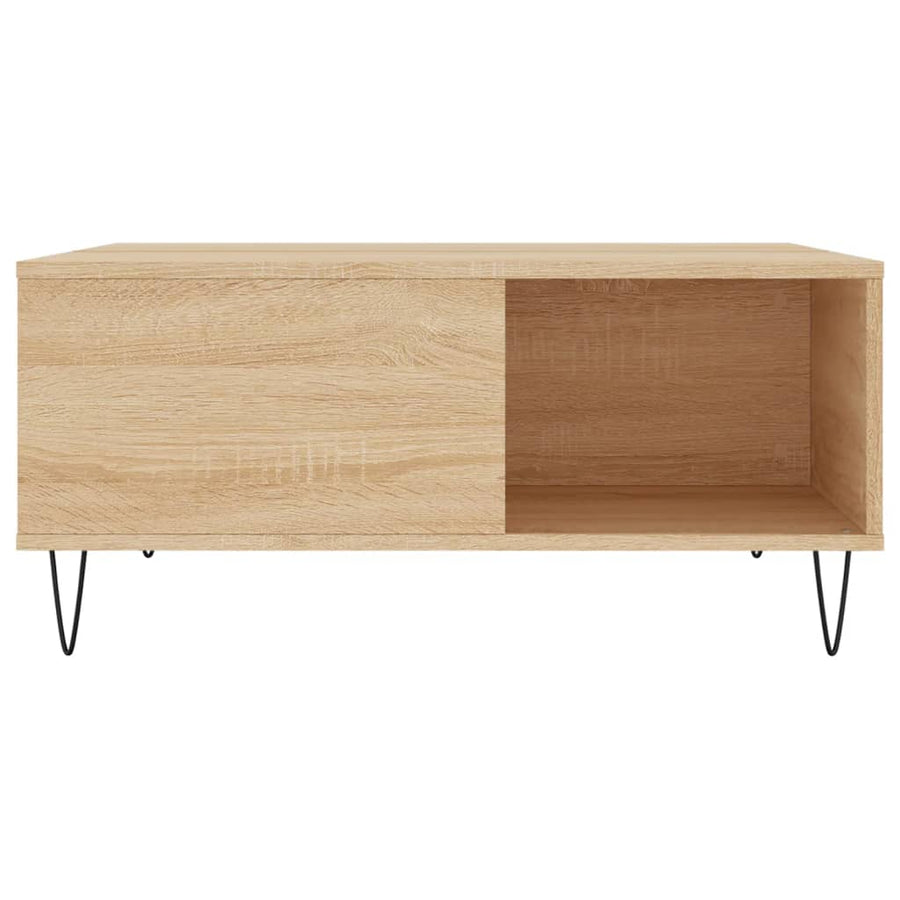 Salontafel 80X80X36,5 Cm Bewerkt Hout Kleurig Sonoma eiken